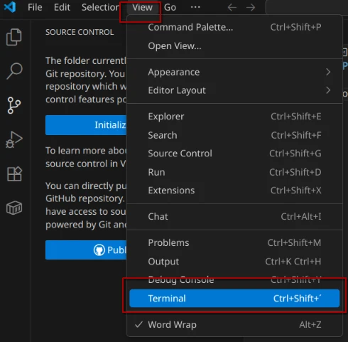 Terminal in VSCode