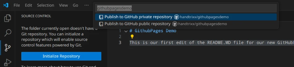 Repository Einstellungen
