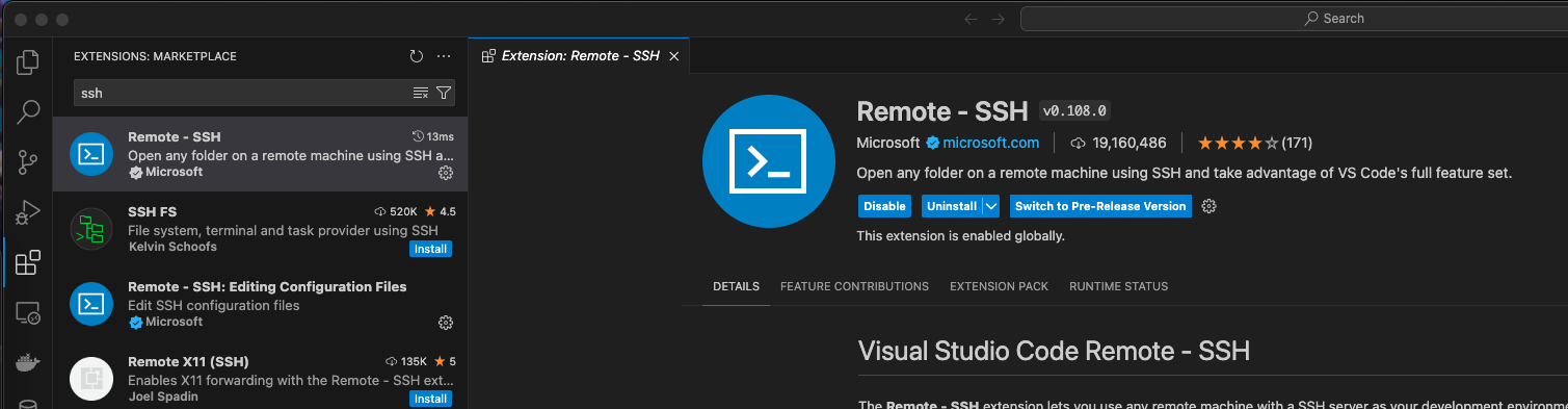 Remote SSH